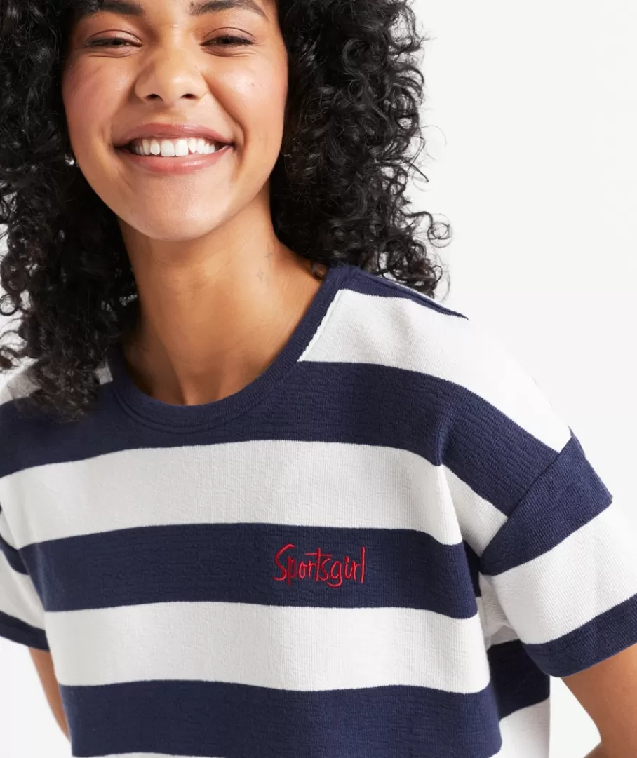 Sportsgirl Sets | T-Shirts<REWIND STRIPE TEXTURE TSHIRT