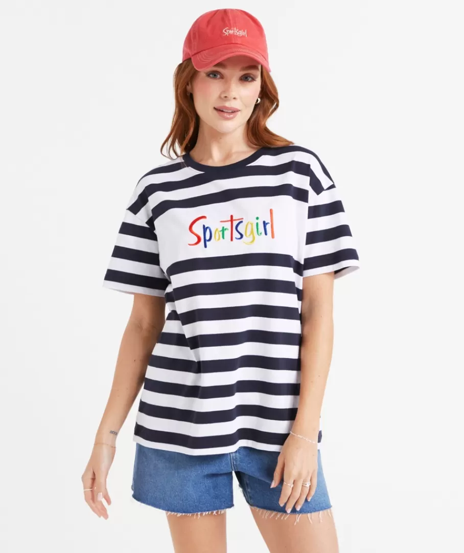 Sportsgirl T-Shirts | T-Shirts<REWIND TRADITIONAL LOGO STRIPE TSHIRT