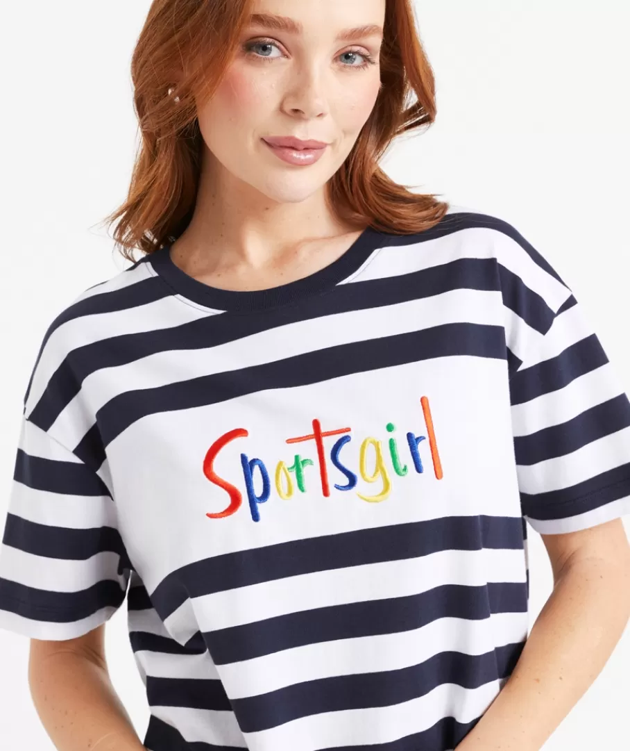 Sportsgirl T-Shirts | T-Shirts<REWIND TRADITIONAL LOGO STRIPE TSHIRT