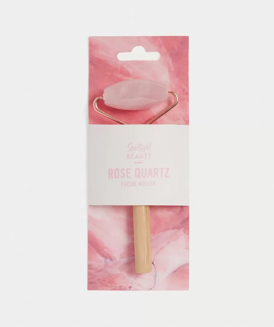 Sportsgirl Skincare Tools<ROSE QUARTZ BAMBOO HANDLE FACE ROLLER