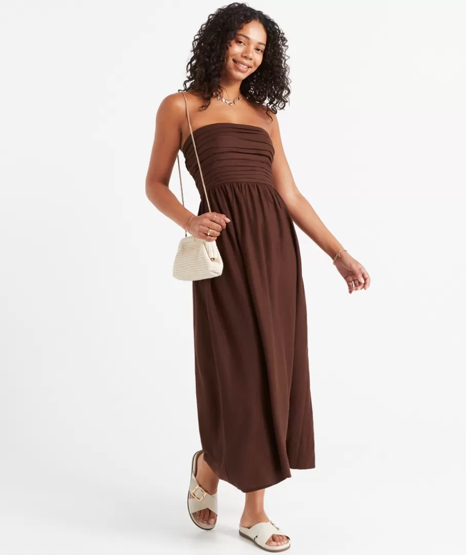 Sportsgirl Dresses | Linen<SHANA STRAPLESS MIDI DRESS