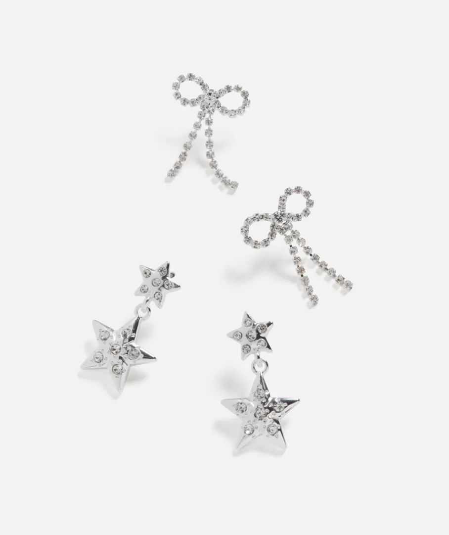 Sportsgirl Jewellery | Earrings< BOWS AND STARS RHINESTONE EARRING PACK