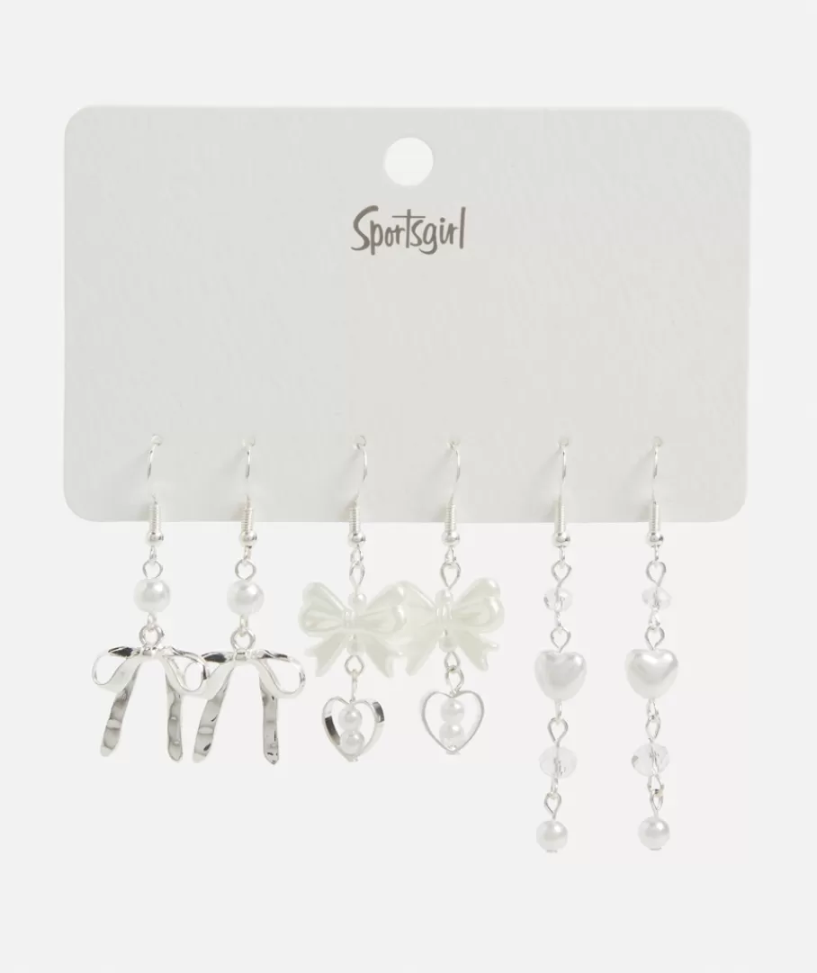 Sportsgirl Jewellery | Earrings< PEARL BOW DROP EARRING PACK