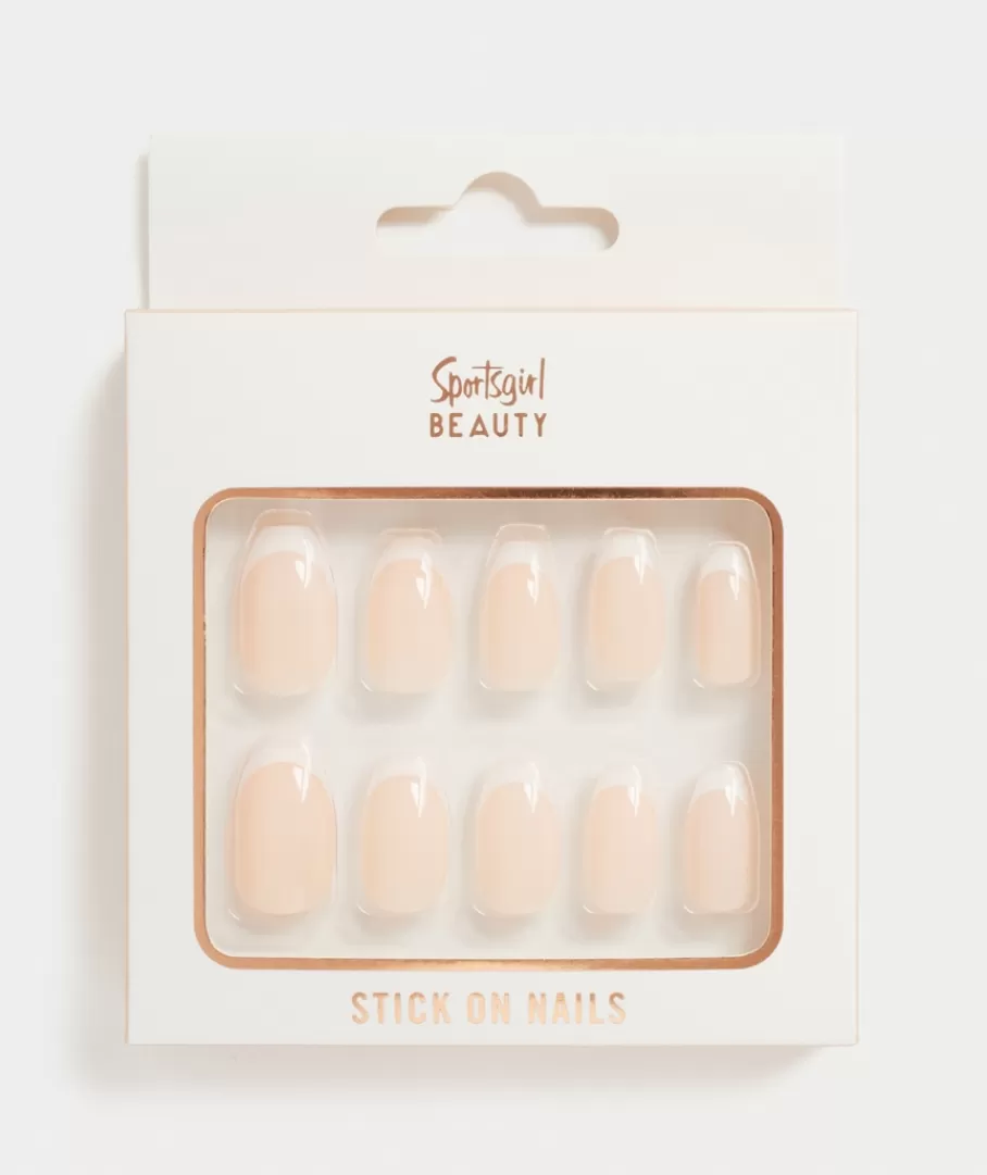 Sportsgirl Nails<STICK ON NAILS - CLASSIC FRENCH SHORT COFFIN