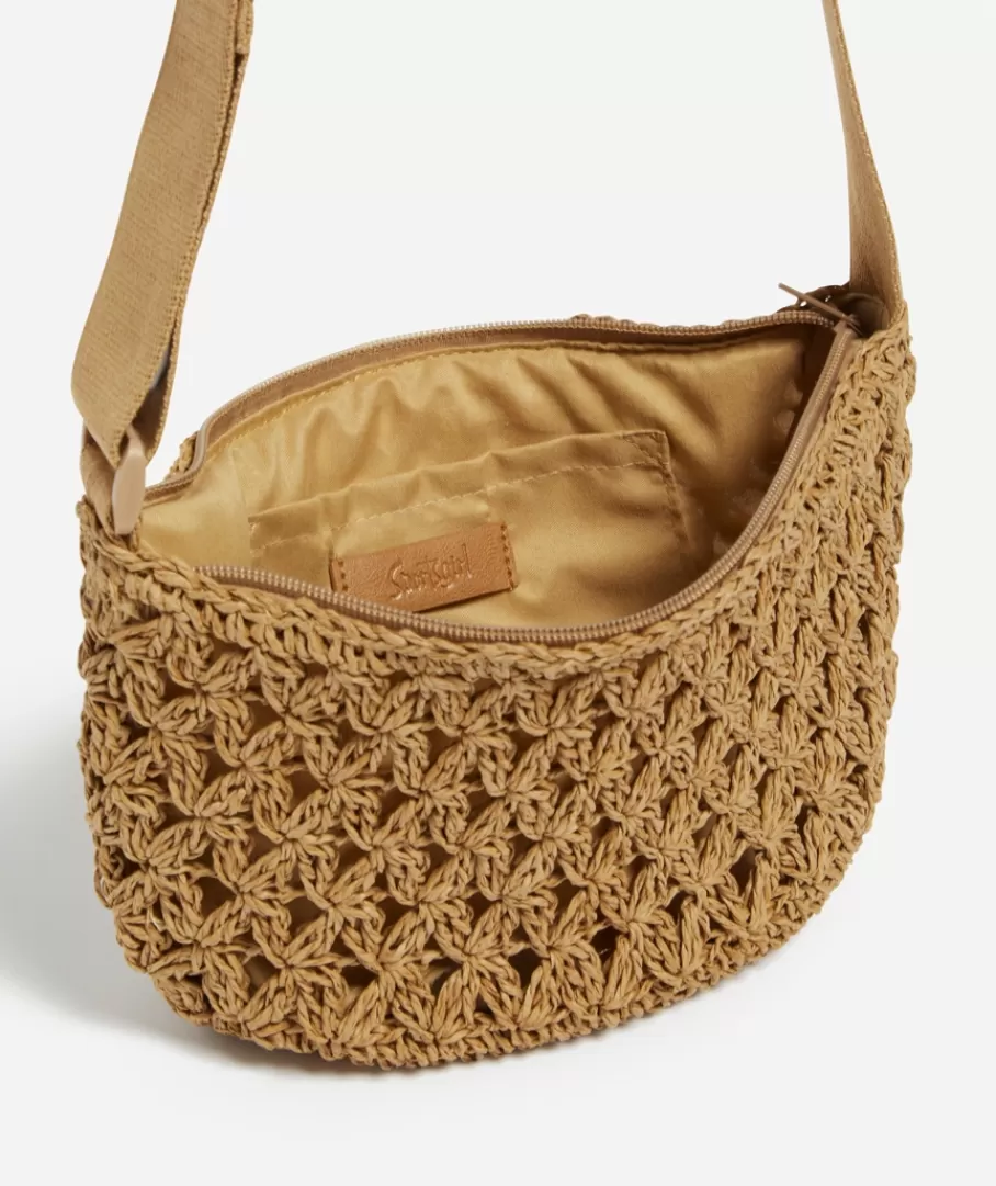 Sportsgirl Bags | Crossbody Bags<STRAW CRESCENT BAG