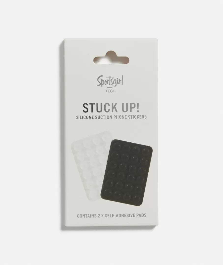 Sportsgirl Tech Accessories<STUCK UP! SILICONE SUCTION PHONE STICKERS - CLEAR/BLACK