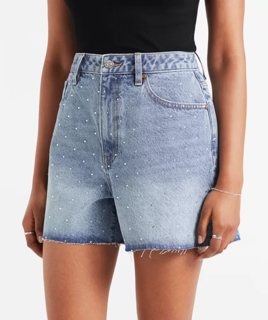 Sportsgirl Shorts | Shorts<THE HIGH RELAXED EMBELLISHED DENIM SHORT