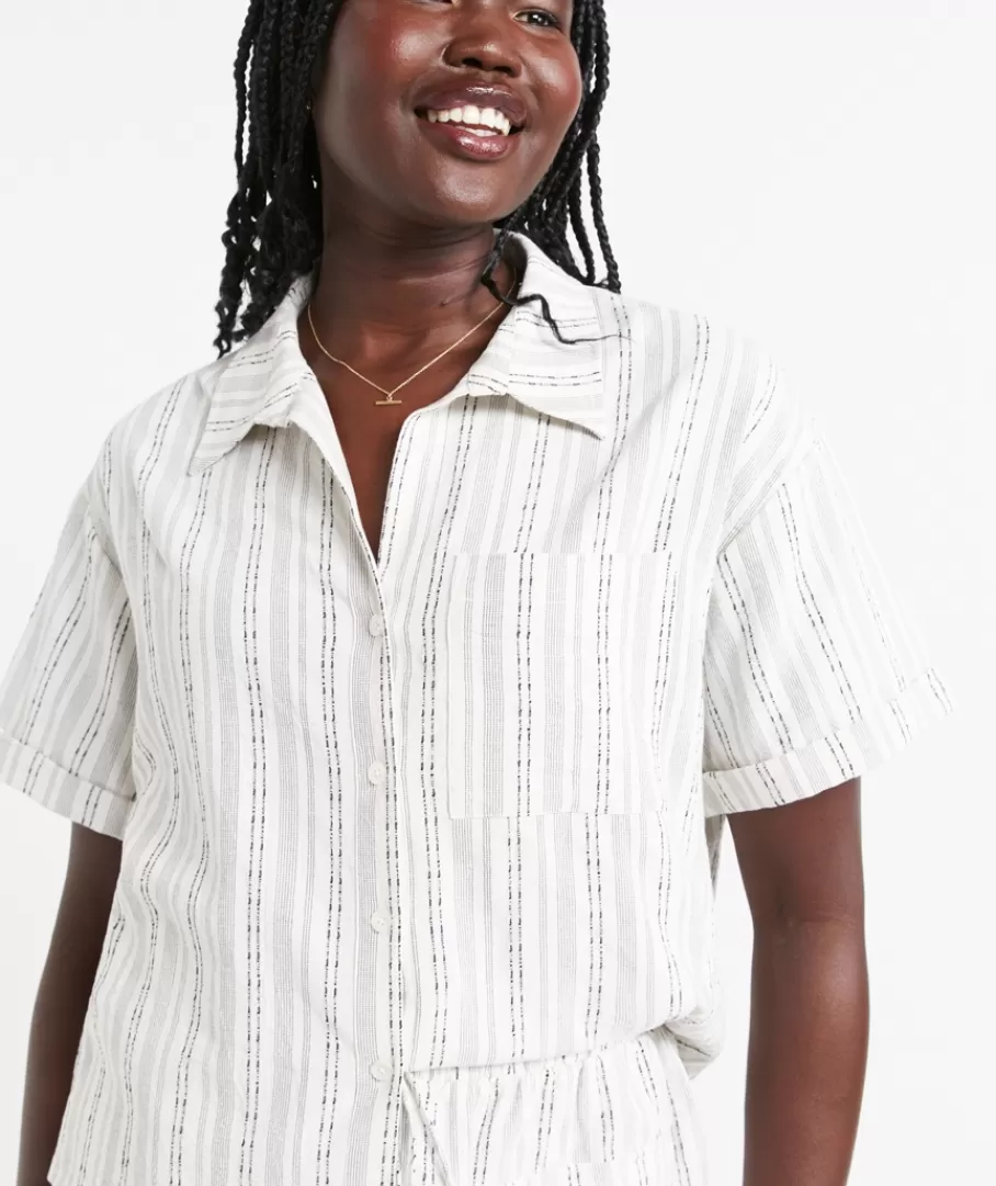 Sportsgirl Linen | Sets<ZOEY TEXTURED CROP SHIRT